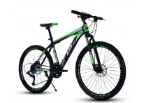 Велосипед FLS Bike Черный с зеленым на спицах