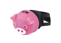 Фонарик задний KLS PIGGY розовый: 2 красных LED, 2 режима, батарейки 2хCR2032 в компл., универсальное крепление на подс.штырь, влагозащита IPX3