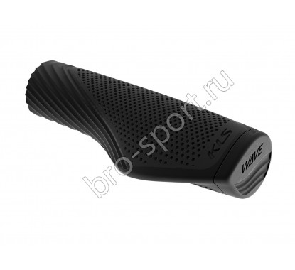 Велосипедные грипсы Kellys KLS WAVE 130/135мм, кратон, 1 грипстоп,1 заглушка, черные