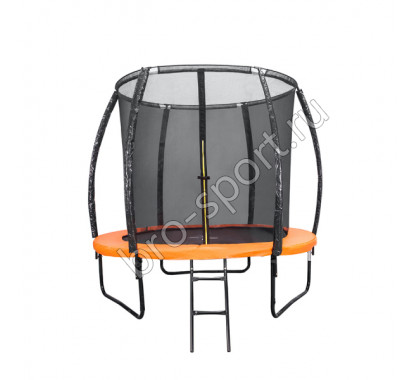 Батут DFC KENGOO II 8ft внутр.сетка, лестница, оранж/черн (244см)
