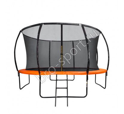 Батут DFC KENGOO II 14ft внутр.сетка, лестница, оранж/черн (427см)