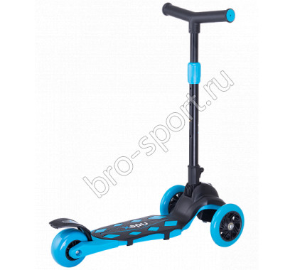 Самокат 3-х колесный RIDEX 3D Robin, 120/90 мм, неоновый голубой
