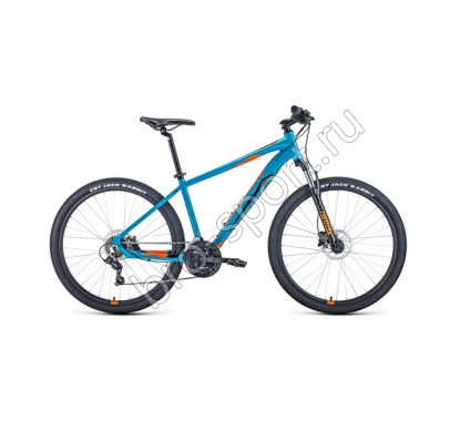 Велосипед 27,5' Forward Apache 27,5 3.2 disc AL Бирюзовый/Оранжевый 20-21 г